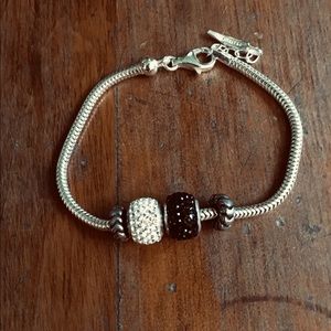 Silver chain bracelet with beads